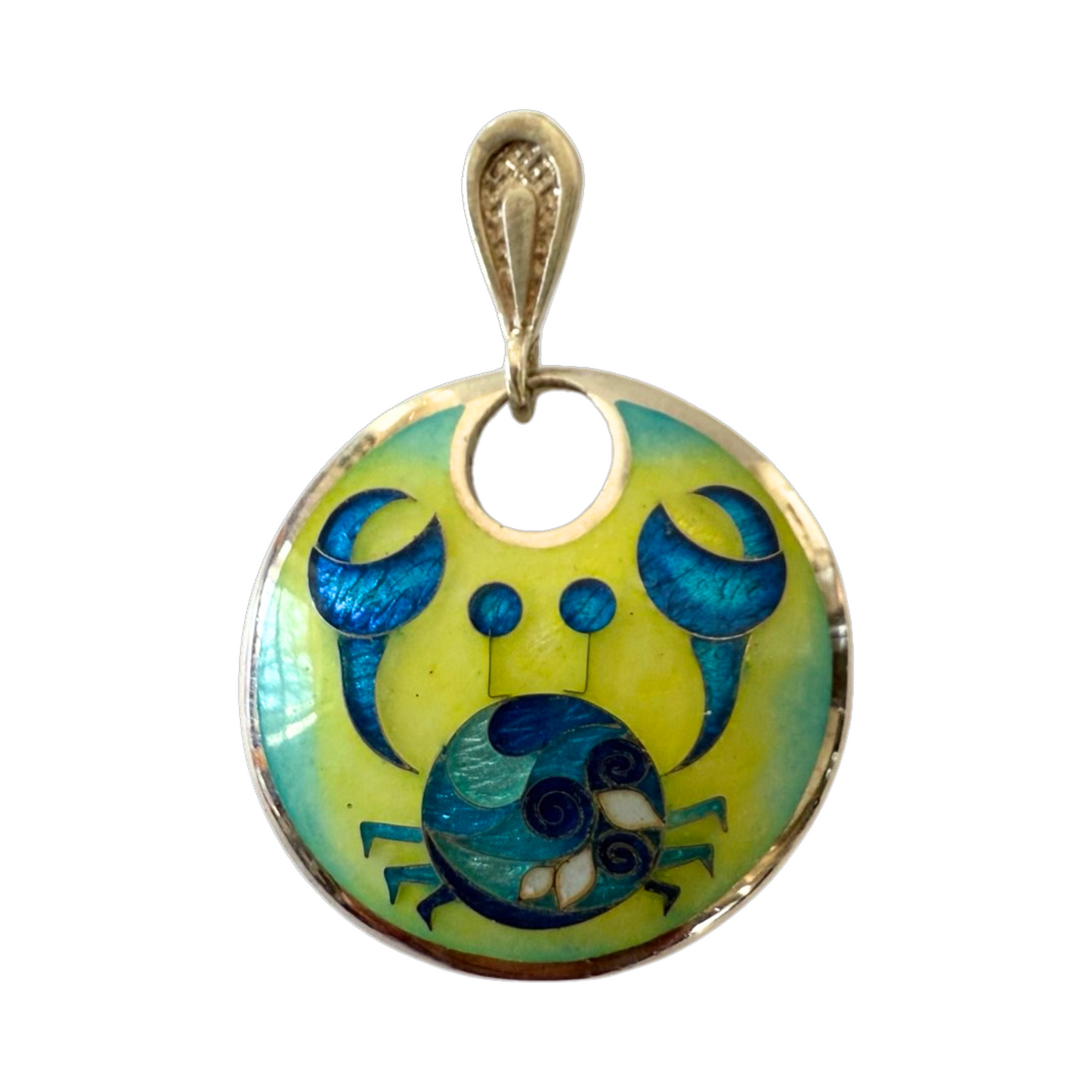 Enamel Cloisonne Crab Necklace