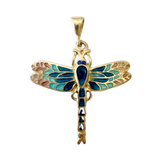 Cloisonne Enamel Dragonfly Necklace