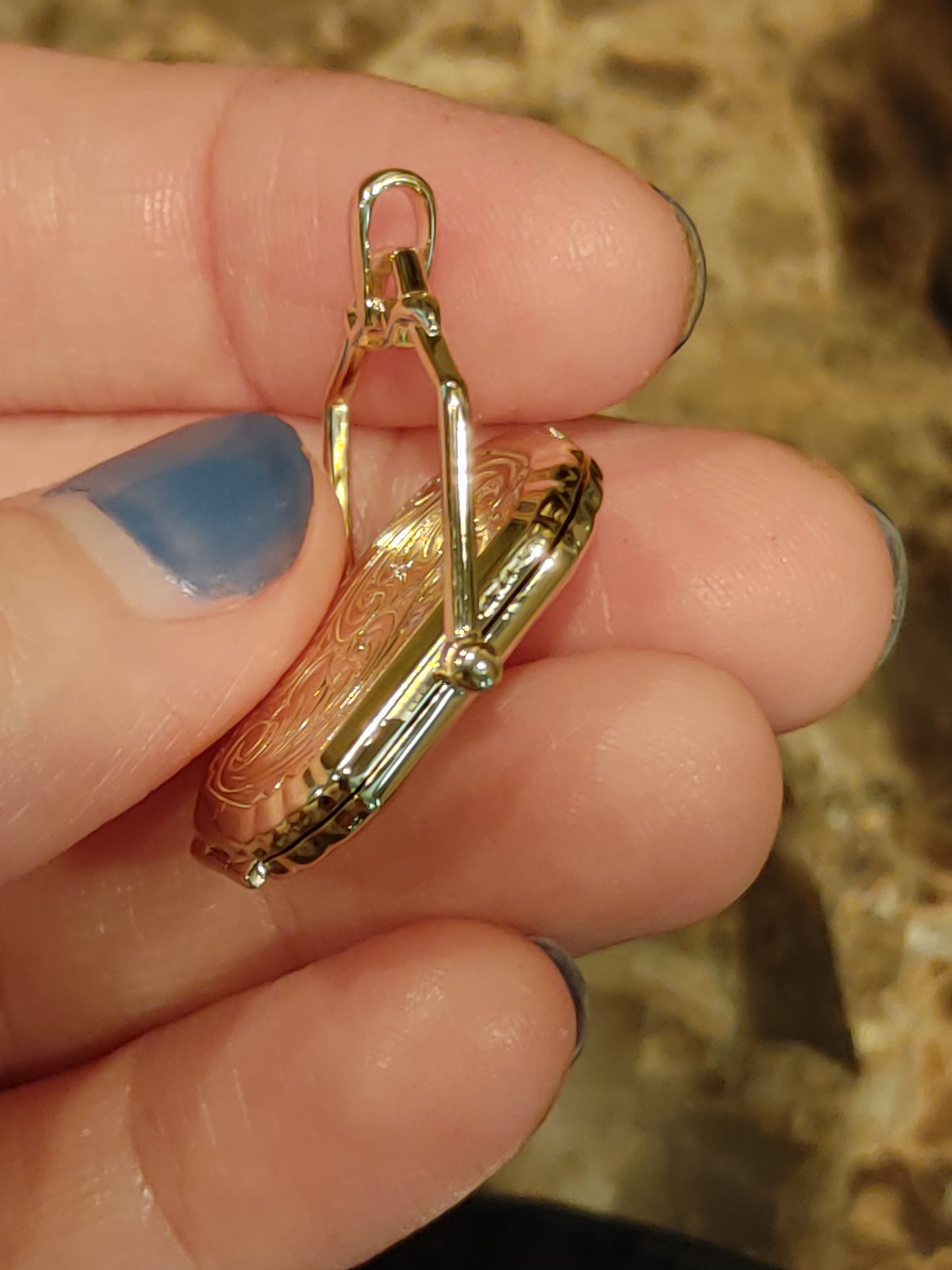 14K Solid Gold Swivvel Locket