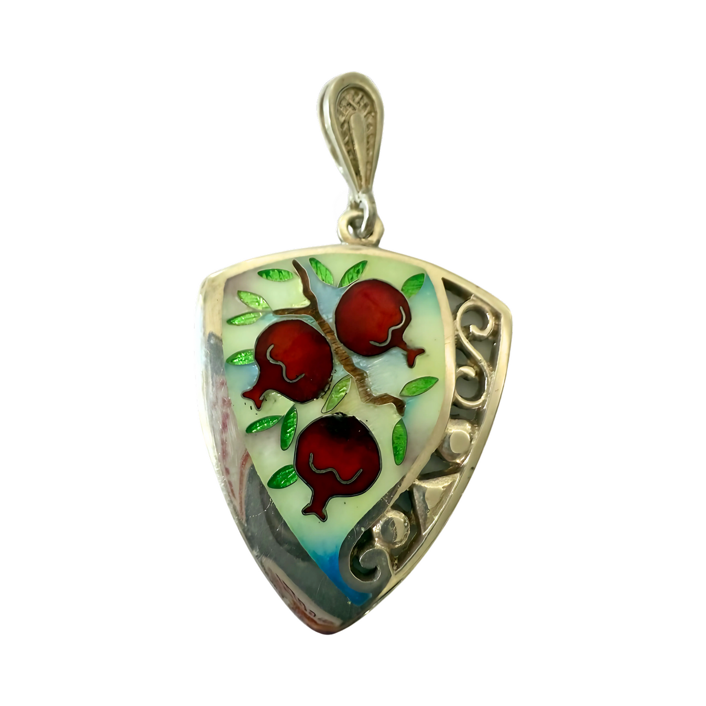 Cloisonne Enamel Pomegranate Necklace