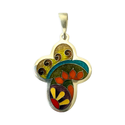 Enamel Cross Handmade Cloisonne Pendant