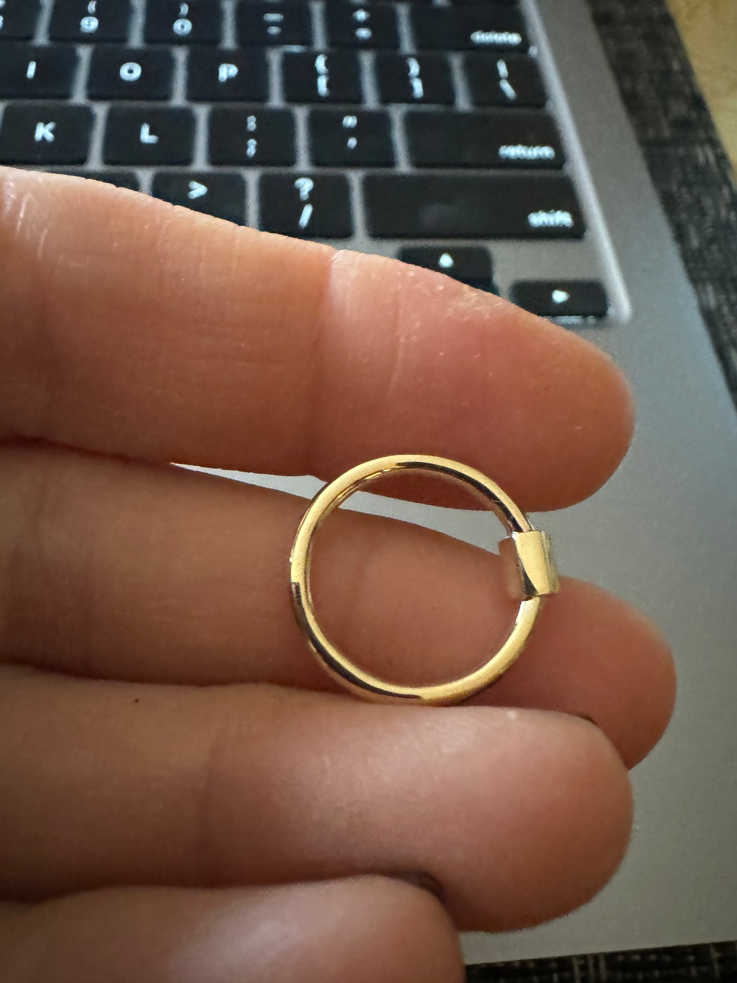 10K Gold Round Charm Bail Carabiner Clasp For Necklaces