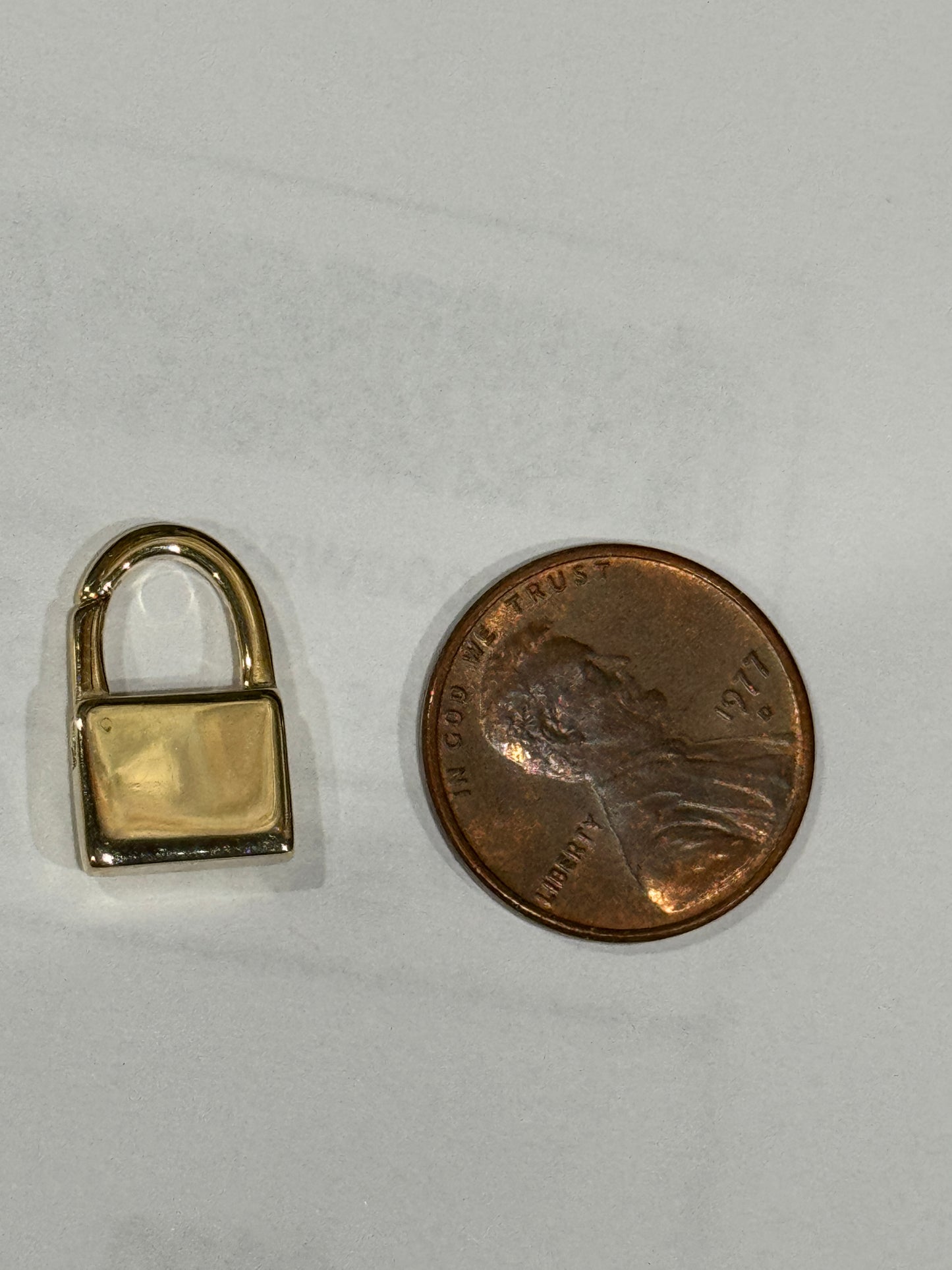 14K Gold Padlock Charm Hinged Bail Necklace Bracelet Connector