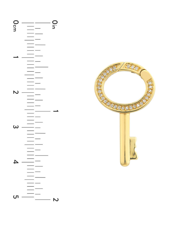 14K Yellow 1/8 TCW Diamond Key Push Lock Connector