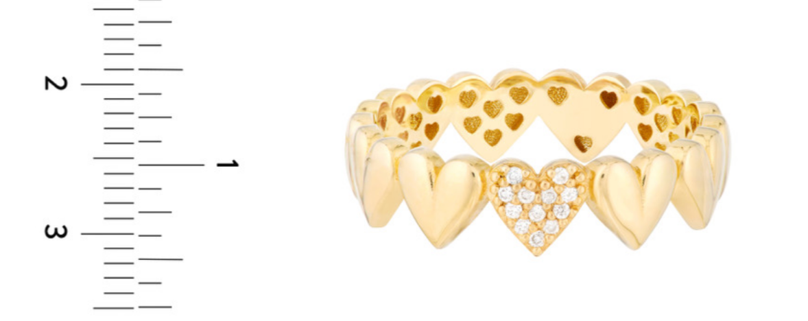14K Gold Diamond Puffy Ring