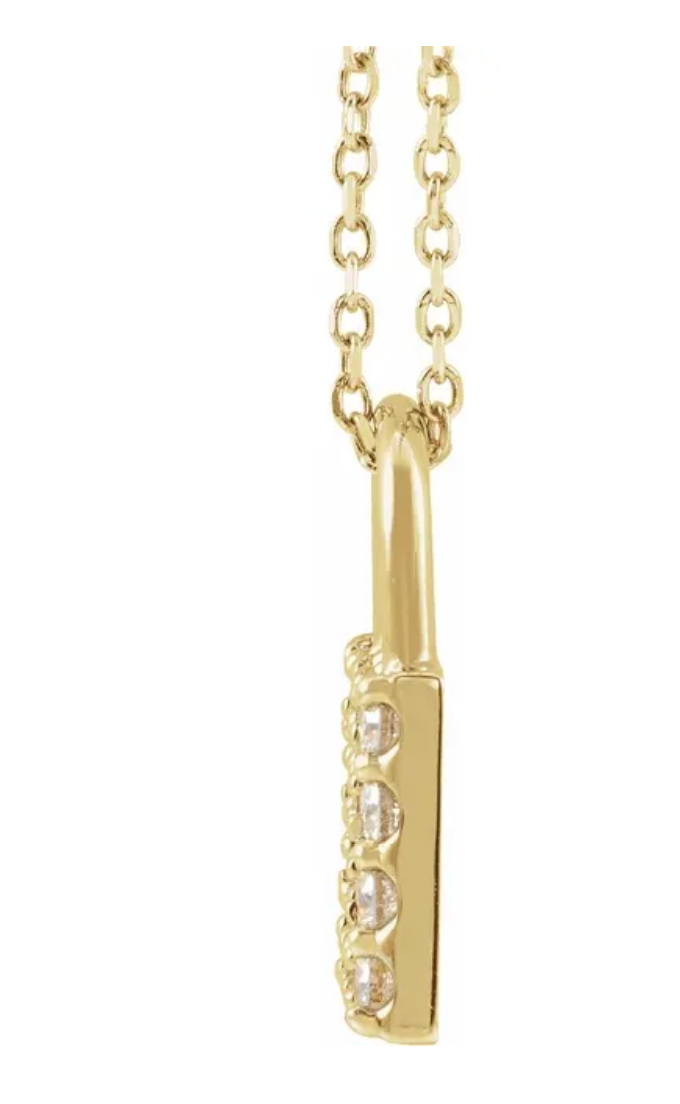 14K Yellow Gold Diamond Padlock Necklace 1/2 CTW Natural Diamond Lock