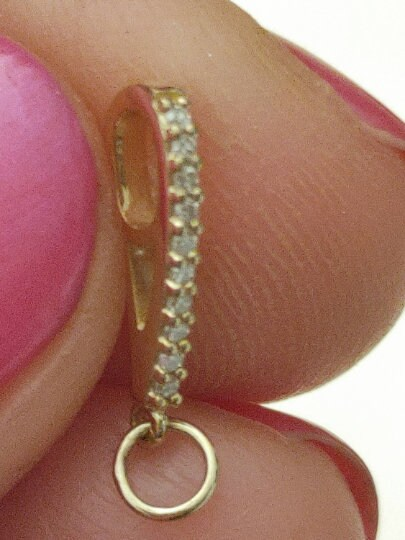14K White Yellow Gold Diamond Bail