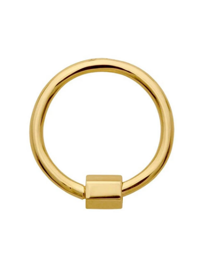 10K Gold Round Charm Bail Carabiner Clasp For Necklaces