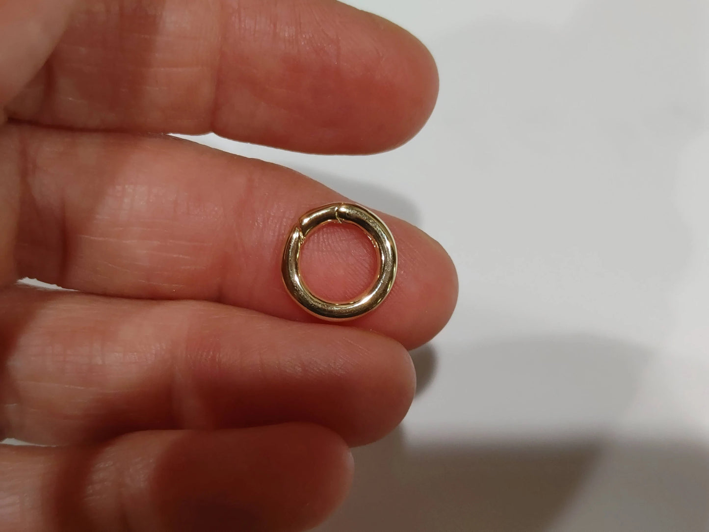10K, 14K, 18K Gold Charm Bail Hinged, Push Clasp Connector
