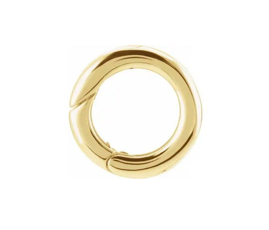 10K, 14K, 18K Gold Charm Bail Hinged, Push Clasp Connector