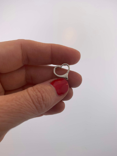 Sterling Silver Push Clasp Heart for Chain Necklace or Bracelet