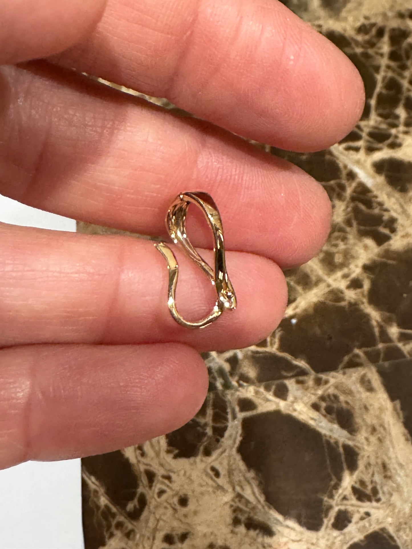 14K Solid Gold Hinged Bail, Hanger Bail for Pendant, Charm Bail, Bail Enhancer