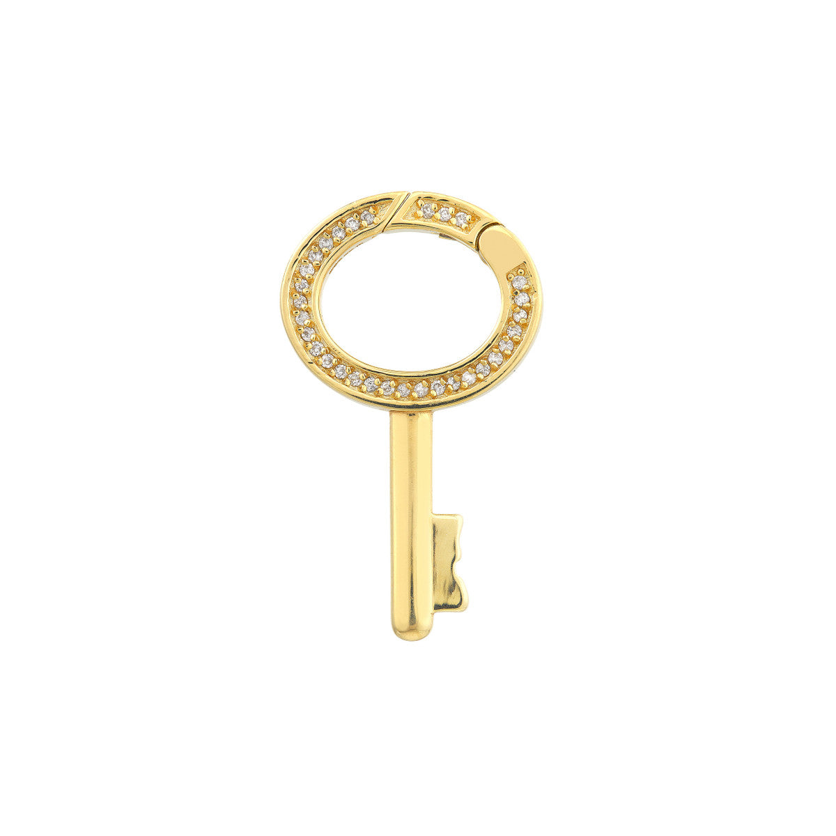 14K Yellow 1/8 TCW Diamond Key Push Lock Connector
