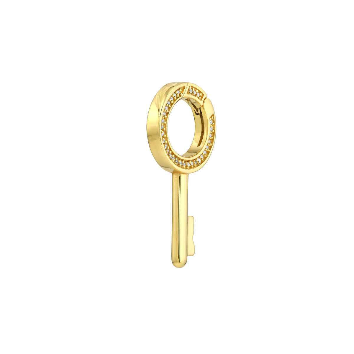 14K Yellow 1/8 TCW Diamond Key Push Lock Connector