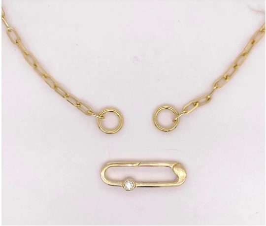 10K, 14K Gold Hinged Charm Bail, Yellow/White Gold