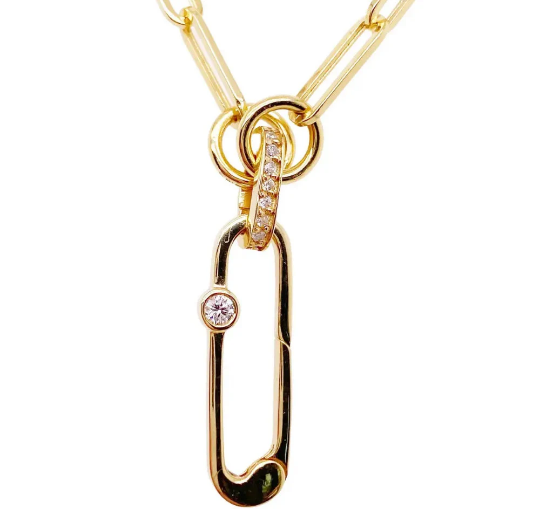10K, 14K Gold Hinged Charm Bail, Yellow/White Gold