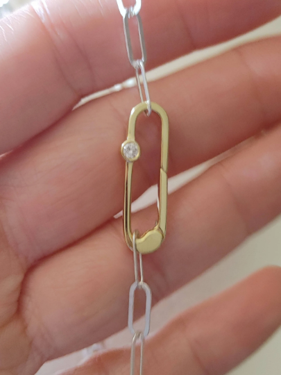 10K, 14K Gold Hinged Charm Bail, Yellow/White Gold