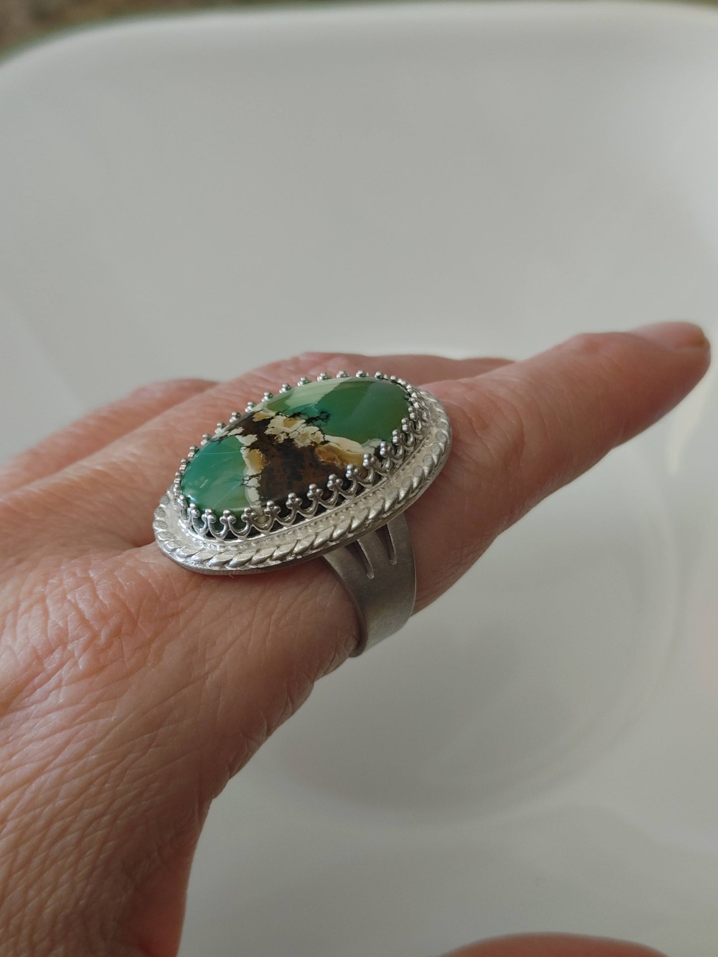 Sterling Silver Turquoise Ring Size 8.5