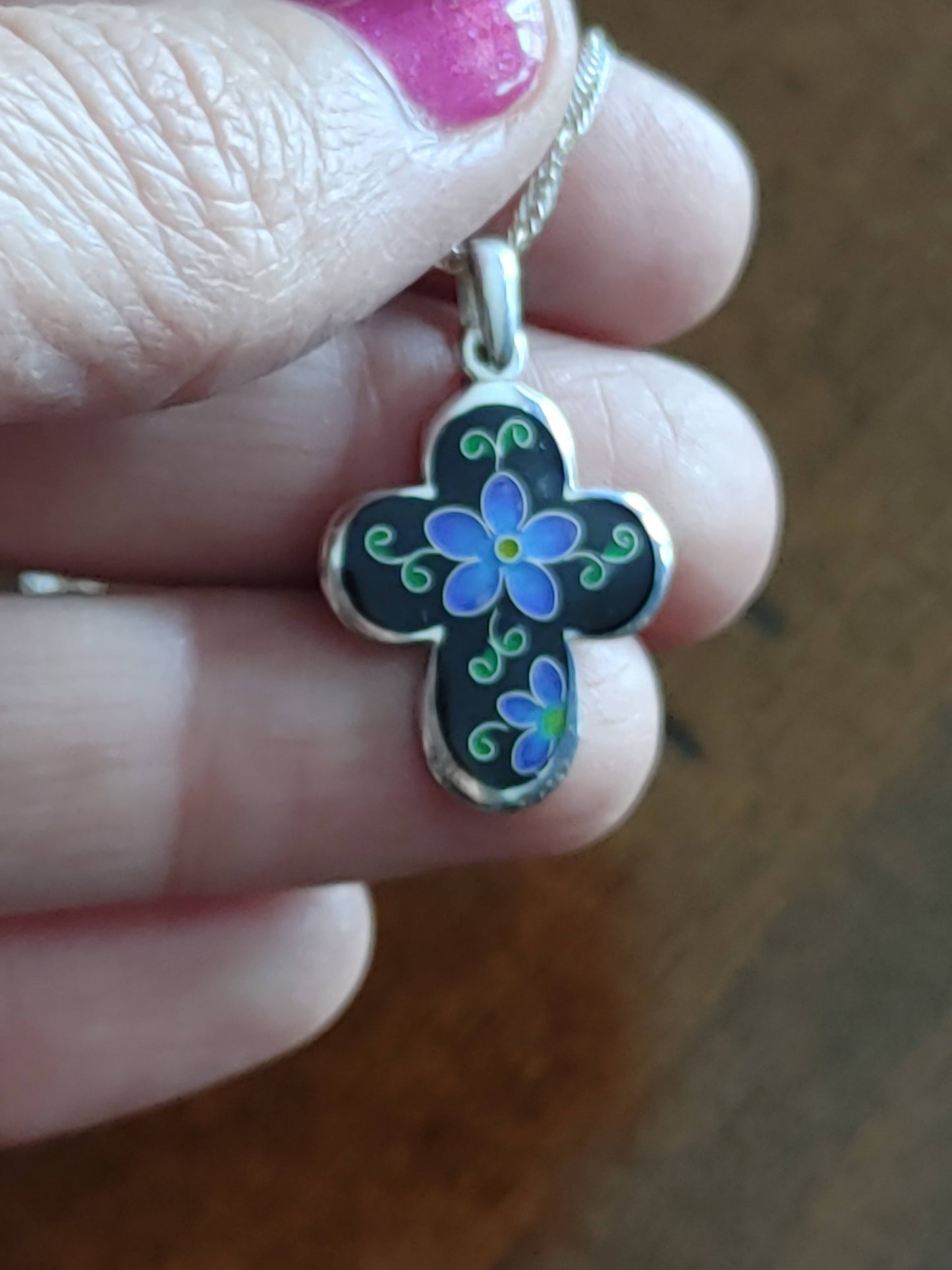 Cloisonne Enamel Cross Handmade