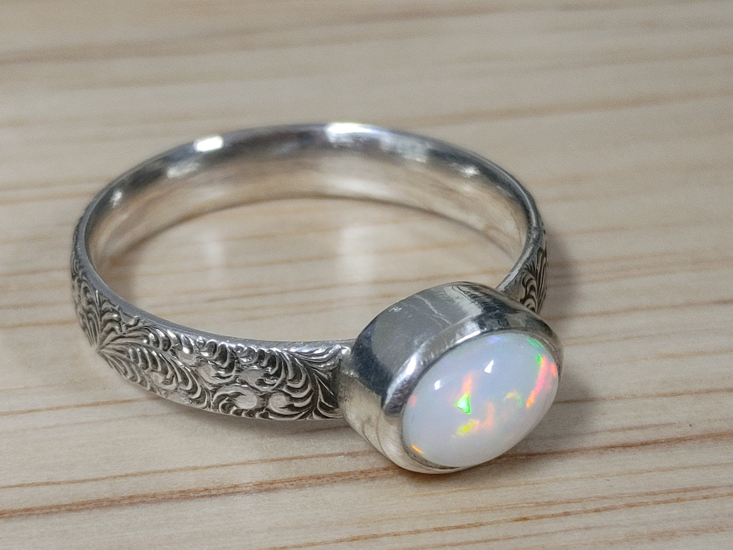 Handmade Ethiopian Opal Ring 7 1/4