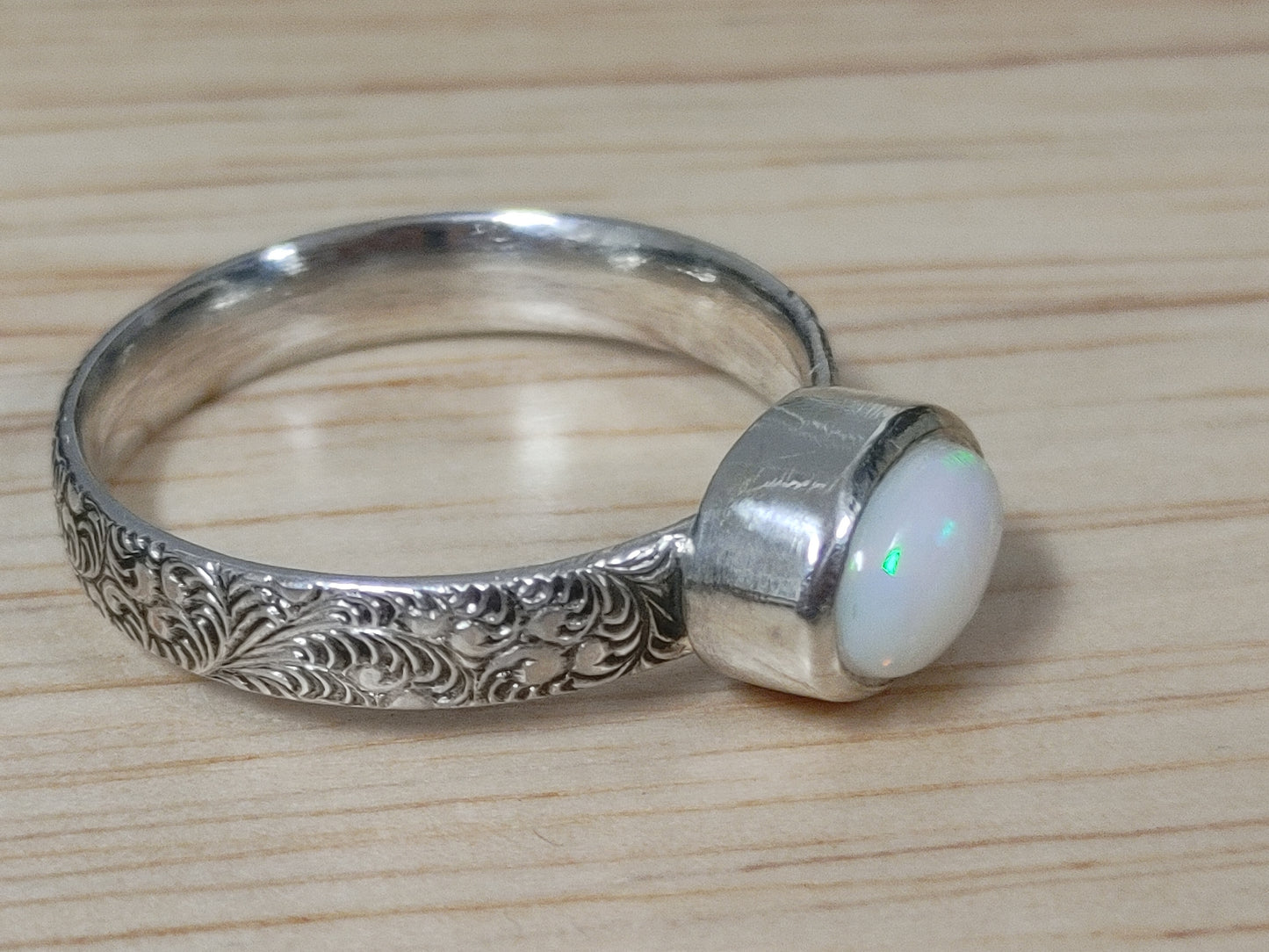 Handmade Ethiopian Opal Ring 7 1/4