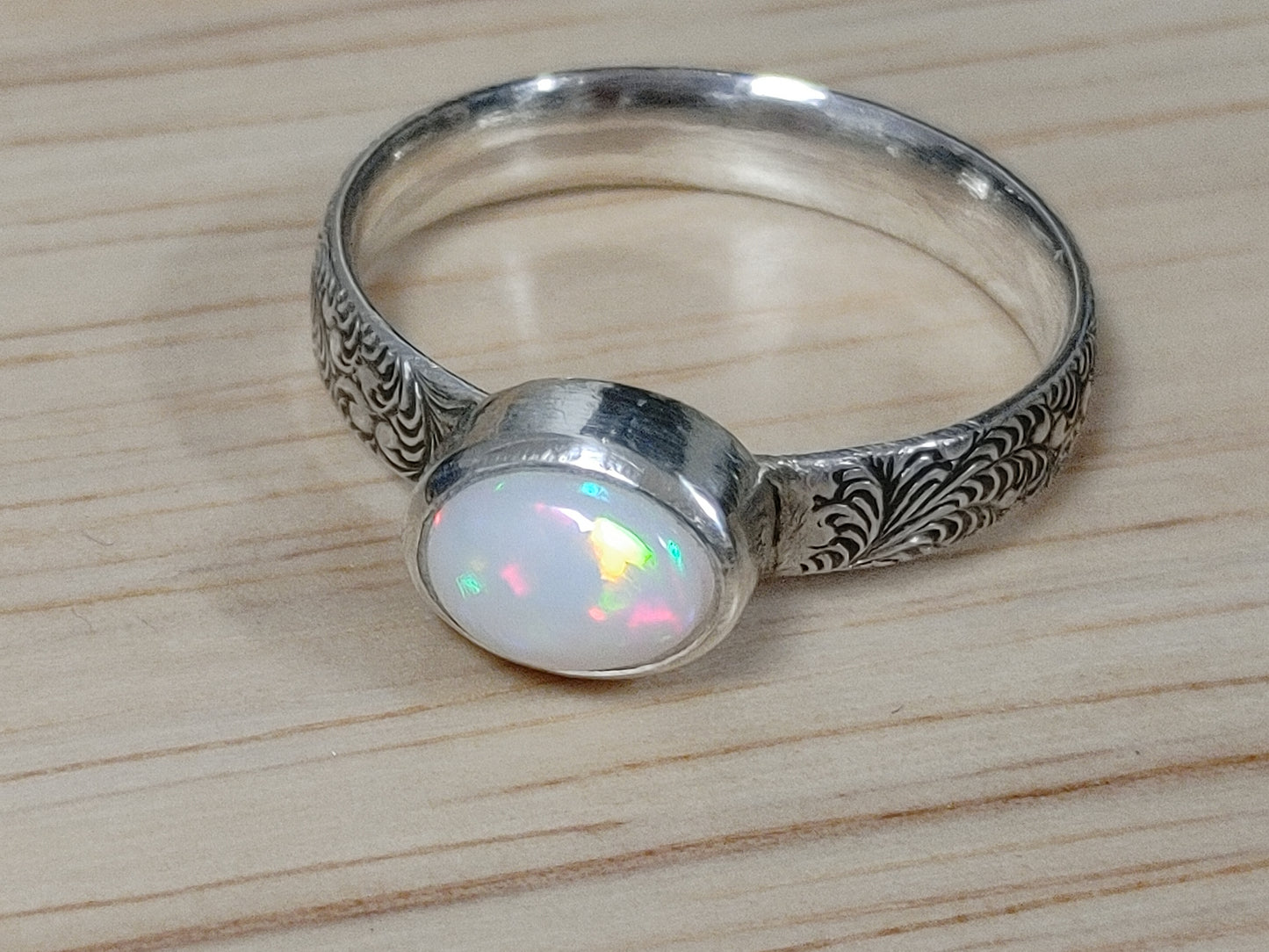 Handmade Ethiopian Opal Ring 7 1/4
