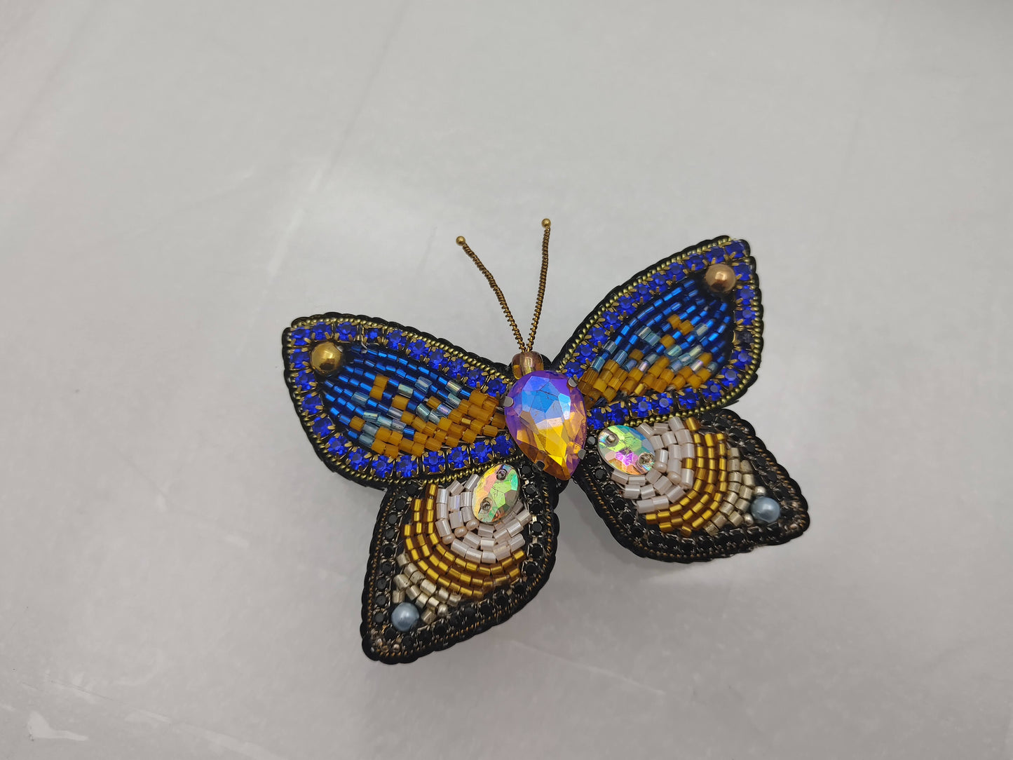 Beaded Butterfly Brooch Handmade
