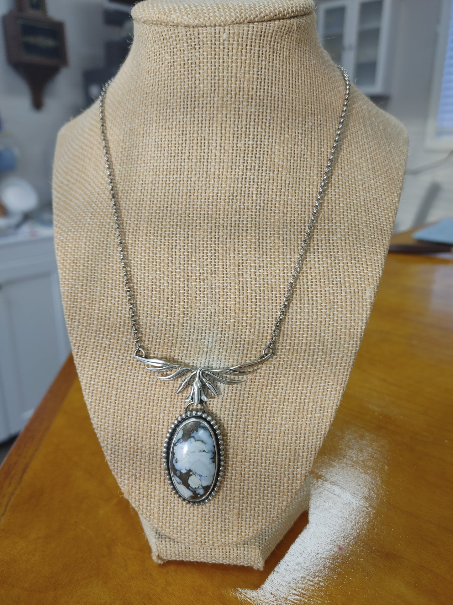 Handmade Lavender Natural Turquoise Necklace Sterling Silver