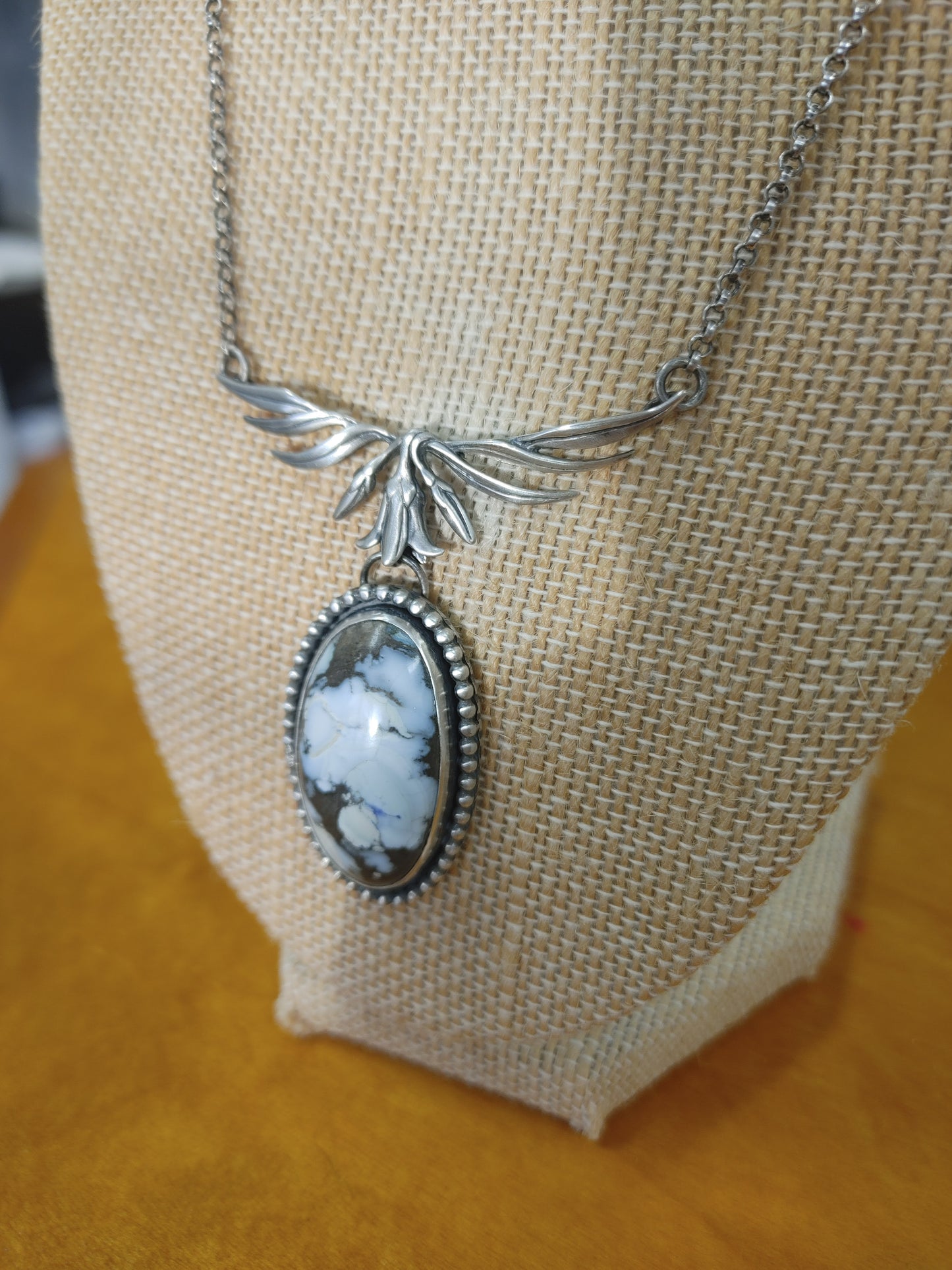 Handmade Lavender Natural Turquoise Necklace Sterling Silver