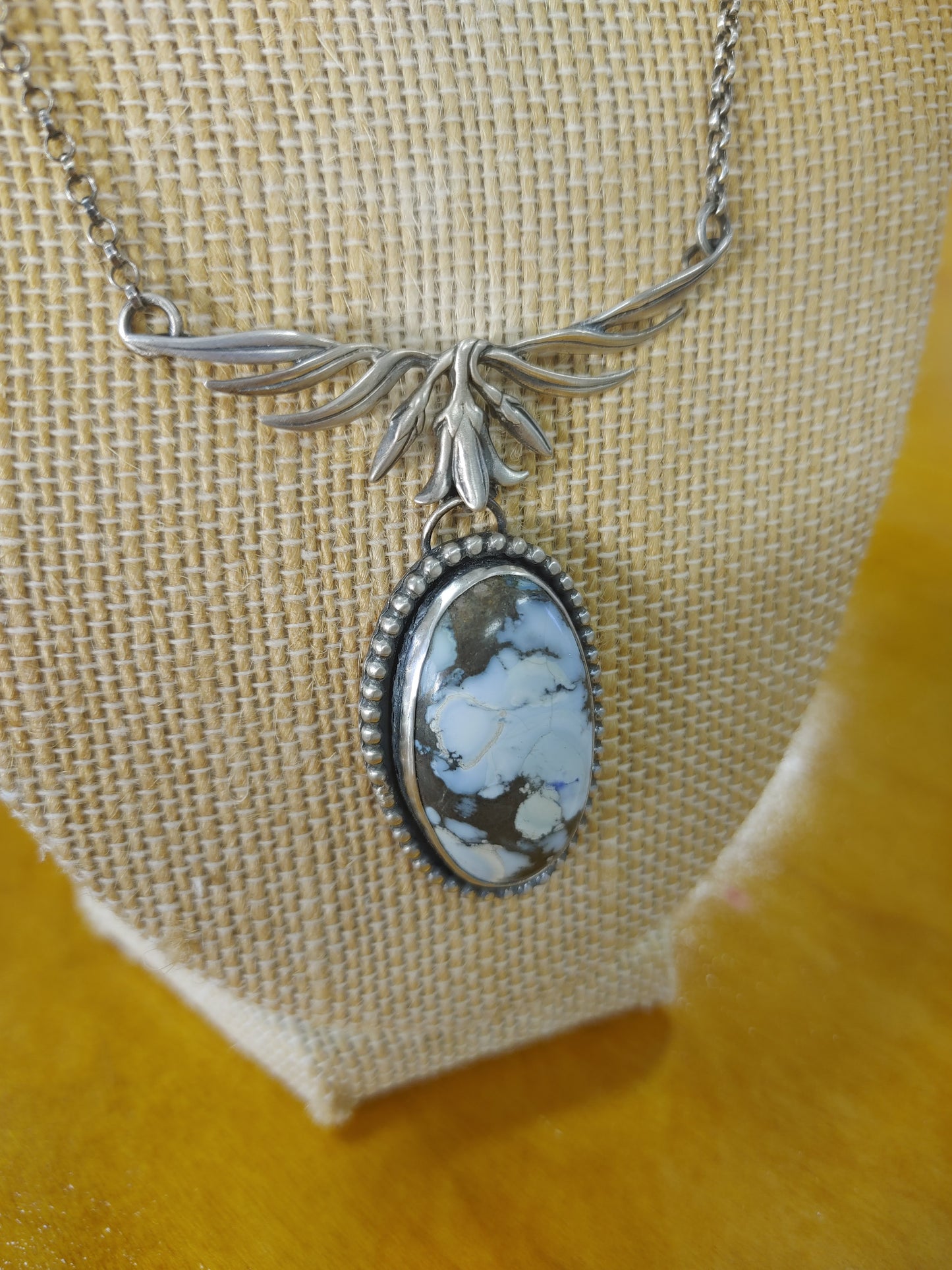 Handmade Lavender Natural Turquoise Necklace Sterling Silver