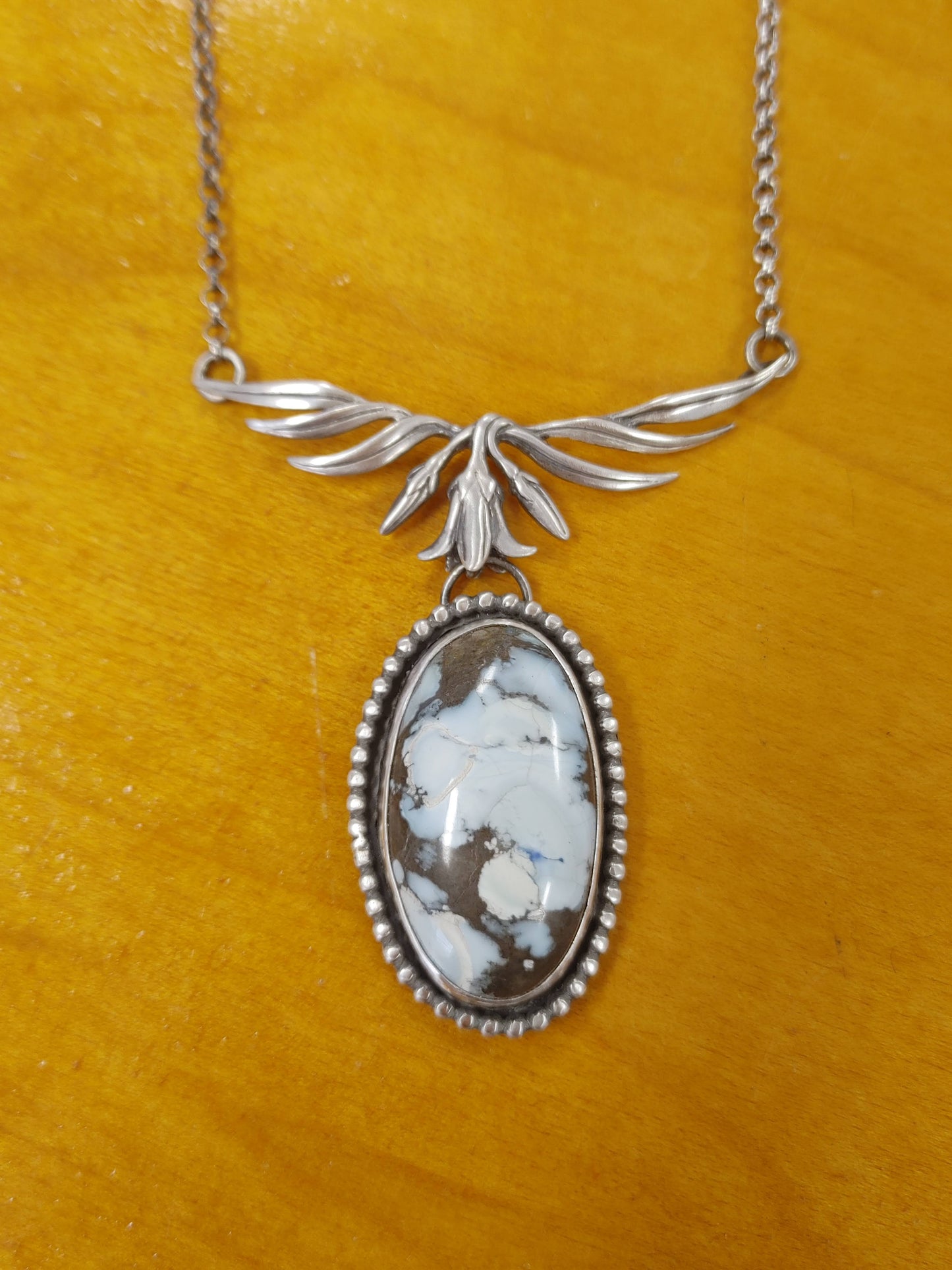 Handmade Lavender Natural Turquoise Necklace Sterling Silver