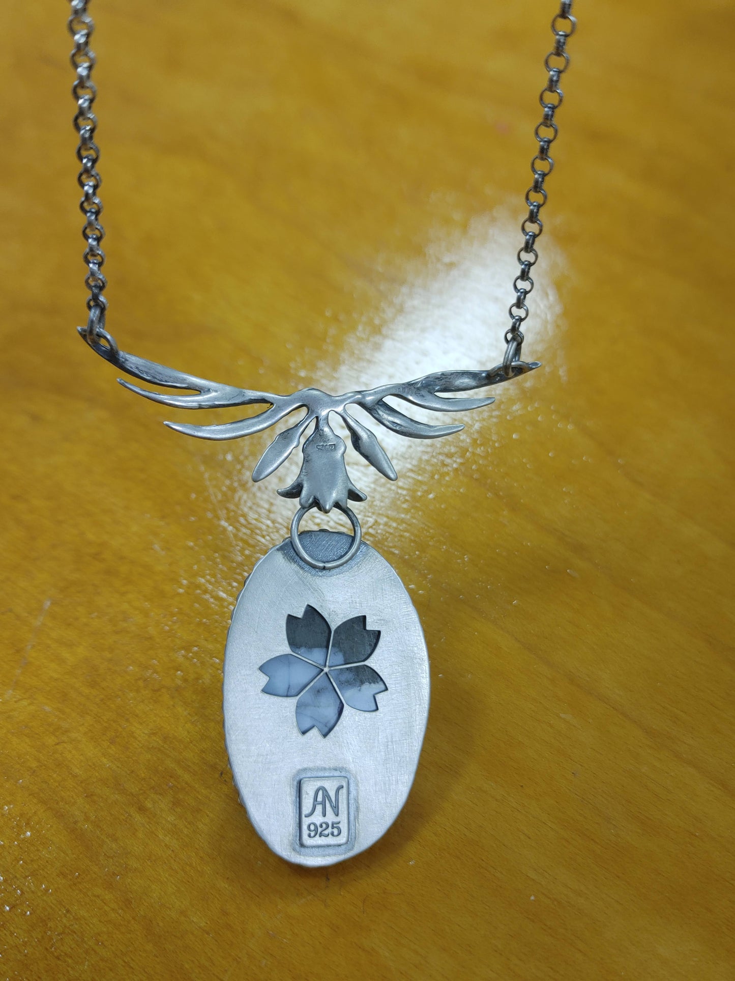 Handmade Lavender Natural Turquoise Necklace Sterling Silver