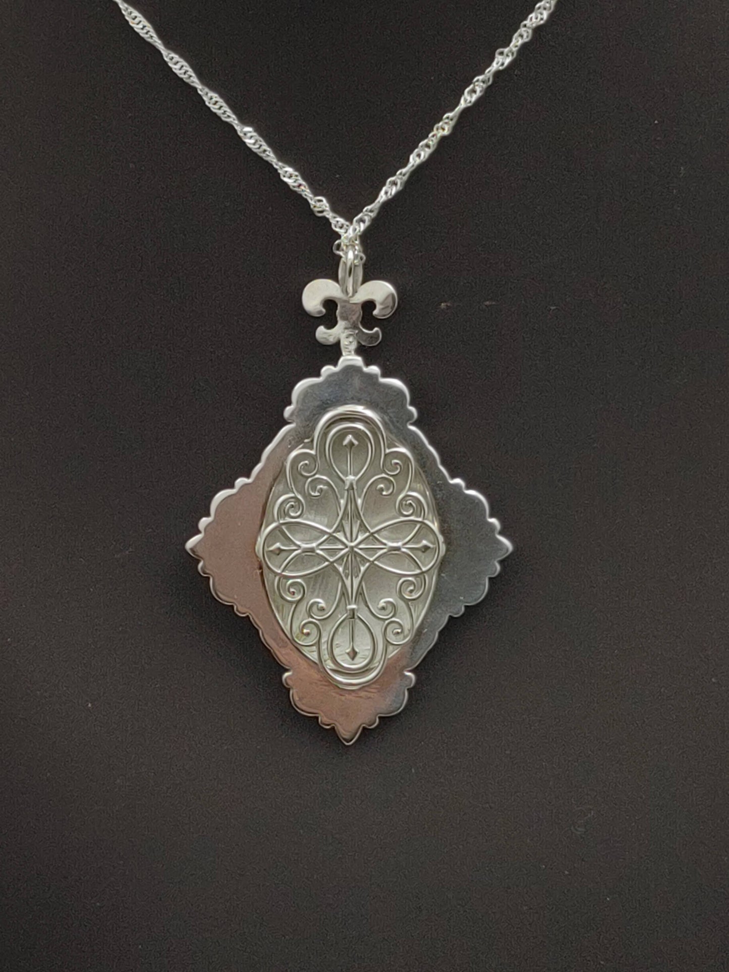Enamel Guilloché Vintage Looking Pendant Handmade