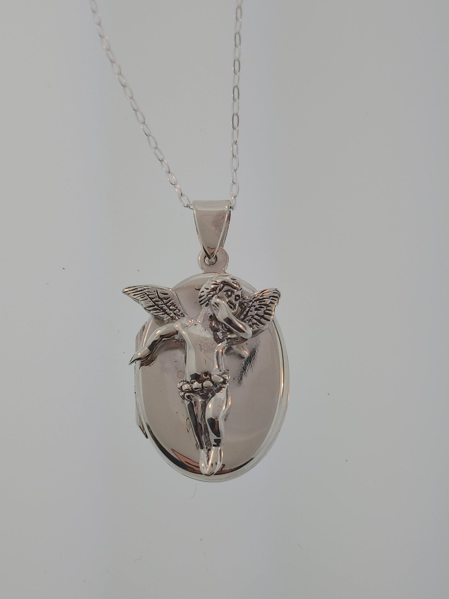 Sterling Silver Cherub Photo Locket
