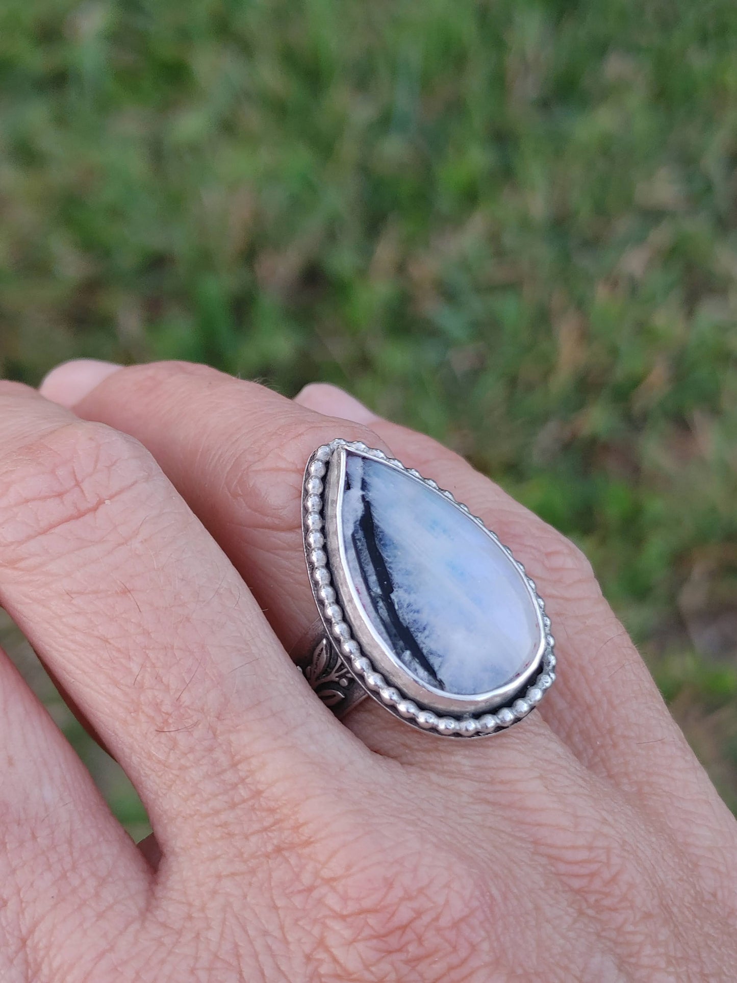 Handmade Rainbow Moonstone Ring Size 6