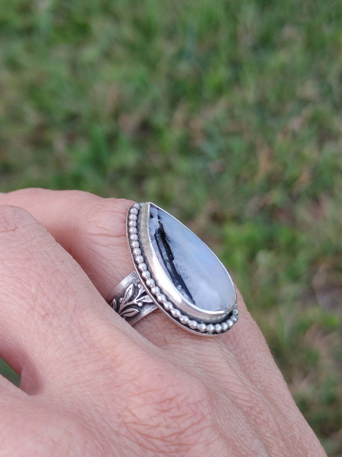 Handmade Rainbow Moonstone Ring Size 6
