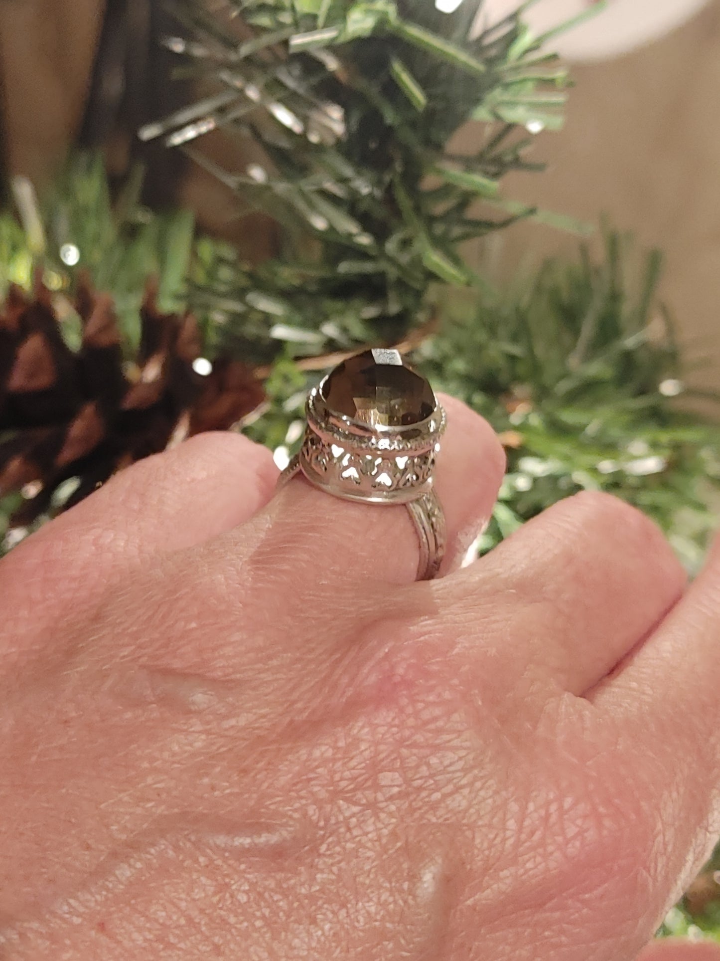Handmade Sterling Silver Smoky Quartz Ring Temple of Light