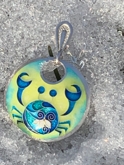 Enamel Cloisonne Crab Necklace