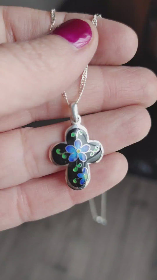 Cloisonne Enamel Cross Handmade