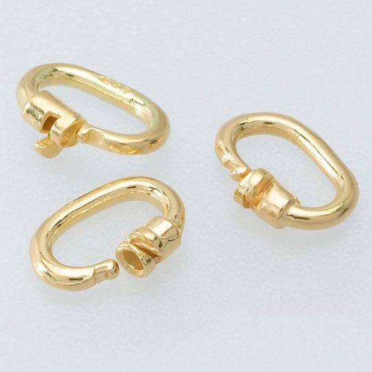14K Solid Gold Link Lock Jump Ring Charm Pendant Secure Holder - ANARA & CO ENGRAVINGS - ANARA AND CO JEWELRY