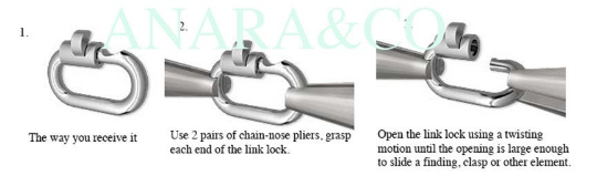 925 Solid Sterling Silver Link Lock Jump Ring Charm Pendant Secure Holder - ANARA & CO ENGRAVINGS - ANARA AND CO JEWELRY