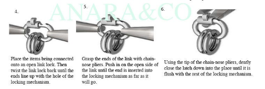 14K Solid Gold Link Lock Jump Ring Charm Pendant Secure Holder - ANARA & CO ENGRAVINGS - ANARA AND CO JEWELRY