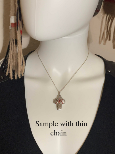 Ruby Cross Necklace Sterling Silver - ANARA & CO ENGRAVINGS - ANARA AND CO JEWELRY