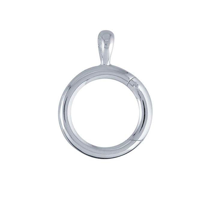 Circle Charm Holder Sterling Silver Round Hinged Pendant Ring Holder - ANARA & CO ENGRAVINGS - ANARA AND CO JEWELRY