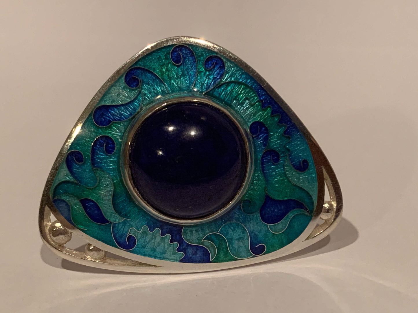 Enamel Cocktail Ring Handmade Ring Cloisonne Lapis Lazuli - ANARA & CO ENGRAVINGS - ANARA AND CO JEWELRY