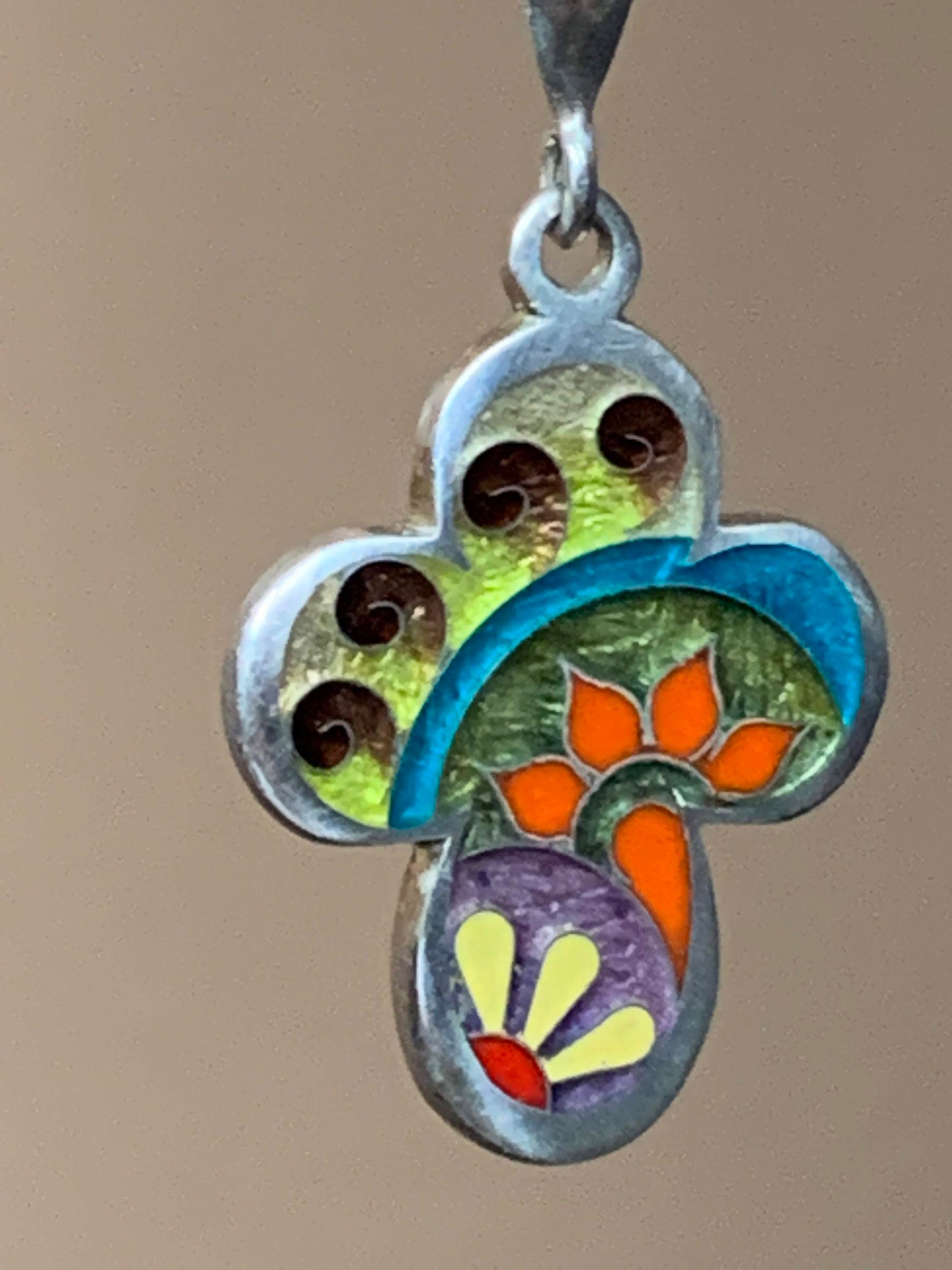 Enamel Cross Handmade Cloisonne Pendant - ANARA & CO ENGRAVINGS - ANARA AND CO JEWELRY