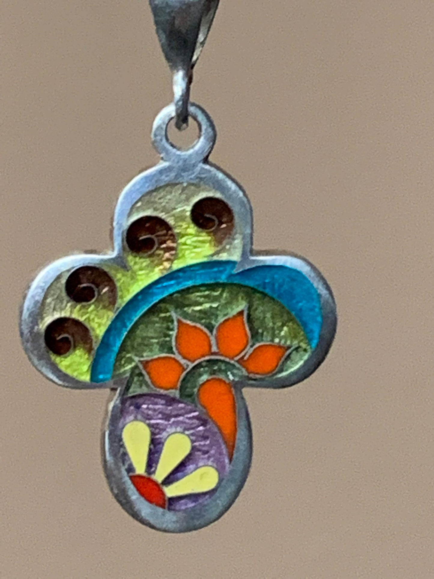 Enamel Cross Handmade Cloisonne Pendant - ANARA & CO ENGRAVINGS - ANARA AND CO JEWELRY