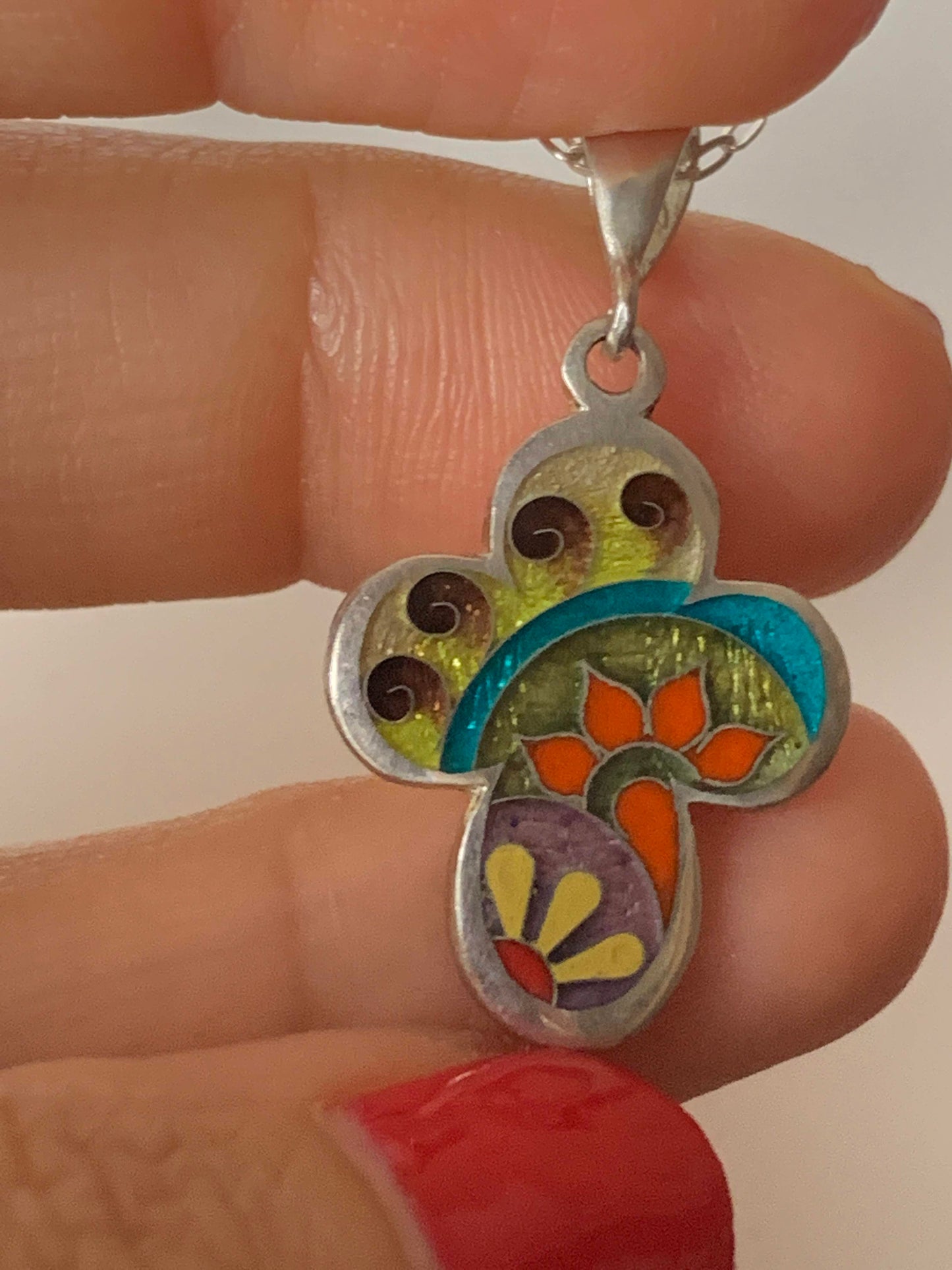 Enamel Cross Handmade Cloisonne Pendant - ANARA & CO ENGRAVINGS - ANARA AND CO JEWELRY