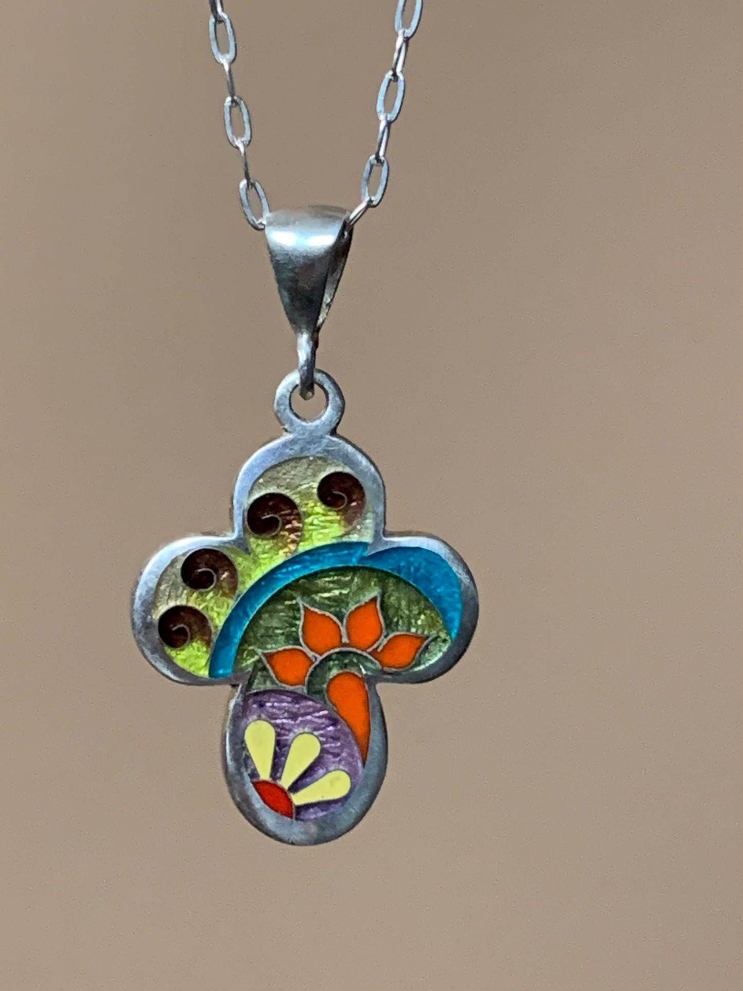 Enamel Cross Handmade Cloisonne Pendant - ANARA & CO ENGRAVINGS - ANARA AND CO JEWELRY