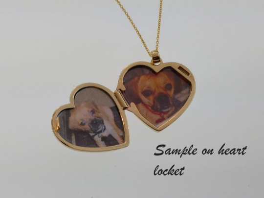 14K Yellow Gold Photo Locket Heart Shape